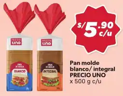Hiperbodega Precio Uno Precio uno pan molde blanco/integral oferta