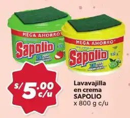 Hiperbodega Precio Uno Sapolio lavavajilla en crema oferta