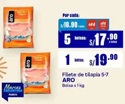 Makro Aro filete de tilapia 5-7 bolsa oferta