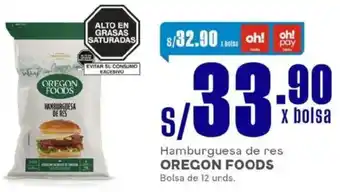 Makro Oregon foods hamburguesa de res oferta