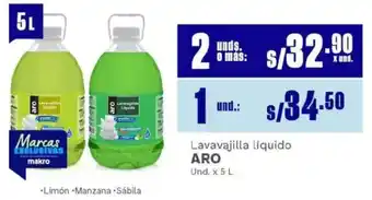 Makro Aro lavavajilla líquido oferta