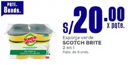 Makro Scotch brite esponja verde 2 en 1 oferta