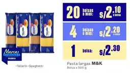 Makro M&k pasta largas oferta