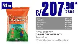Makro Gran pacasmayo arroz superior oferta