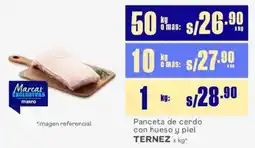 Makro Ternez panceta de cerdo con hueso y piel oferta