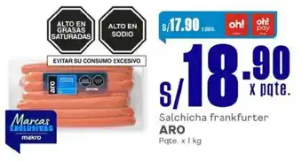 Makro Aro salchicha frankfurter oferta