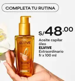 Plaza Vea Elvive aceite capilar óleo extraordinario oferta