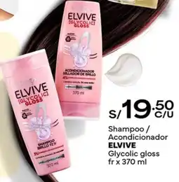 Plaza Vea Elvive shampoo / acondicionador glycolic gloss oferta