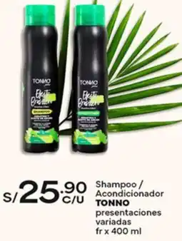 Plaza Vea Tonno shampoo/ acondicionador presentaciones variadas oferta