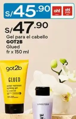 Plaza Vea Got2b gel para el cabello glued oferta
