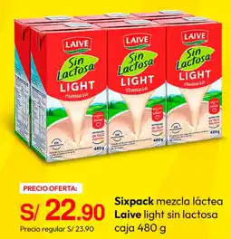 Metro Laive sixpack mezcla láctea light sin lactosa oferta