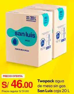 Metro San luis twopack agua de mesa sin gas oferta