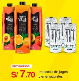 Metro En packs de jugos y energizantes oferta