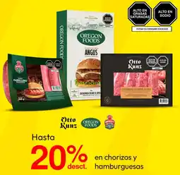 Metro En chorizos y hamburguesas oferta