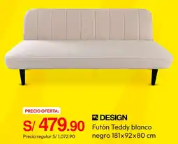 Metro Design futón teddy blanco oferta