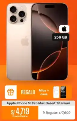 Promart Apple iphone 16 pro max desert titanium oferta