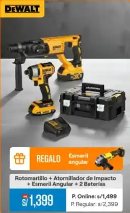 Promart Dewalt rotomartillo + atornillador de impacto oferta