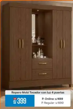 Promart Ropero mobi tocador con luz 4 puertas oferta