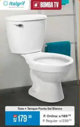 Promart Italgrif taza + tanque punta sal blanco oferta