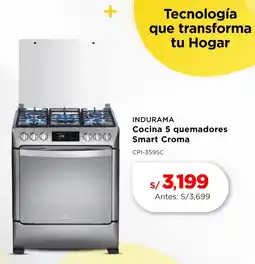 La Curacao Indurama cocina 5 quemadores smart croma oferta