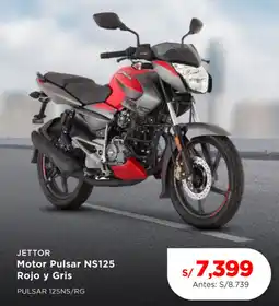 Jettor motor pulsar NS125 rojo y gris
