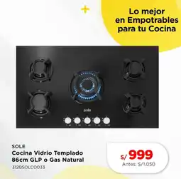 La Curacao Sole cocina vidrio templado oferta