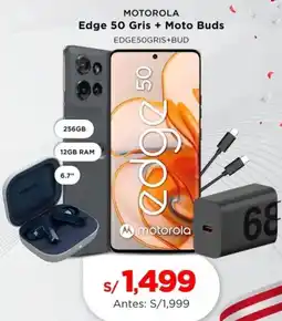 La Curacao Motorola edge 50 gris + moto buds oferta