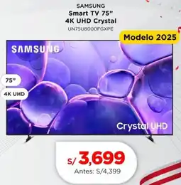 La Curacao Samsung smart tv 75" 4k uhd crystal oferta