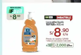 Tottus Lavavajillas Liquido Tottus x 900 ml oferta