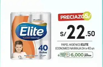 Tottus Papel Higienico Elite Economico Naranja DH x 40 un oferta