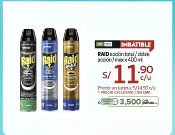 Tottus Raid Accion total / doble accion / max x 400 ml oferta