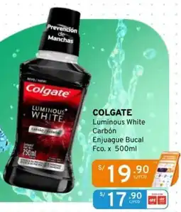 Mifarma Colgate luminous white carbón enjuague bucal oferta