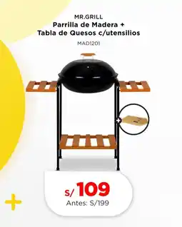 La Curacao MR.GRILL Parrilla de Madera + Tabla de Quesos c/utensilios oferta
