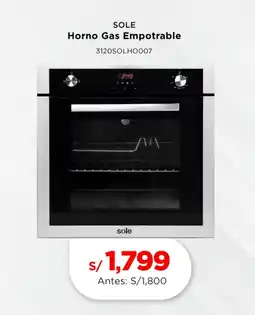 La Curacao SOLE Horno Gas Empotrable oferta