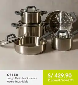 Falabella OSTER Juego De Ollas 9 Piezas Acero Inoxidable oferta