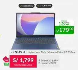 Falabella Lenovo Laptop Intel Core i5 Ideapad Slim 3i 12° Gen oferta