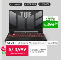 Falabella ASUS TUF Gaming A15 Amd Ryzen 7 - 15.6" FHD oferta
