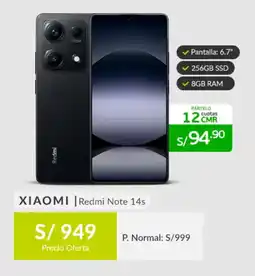 Falabella XIAOMI Redmi Note 14s oferta