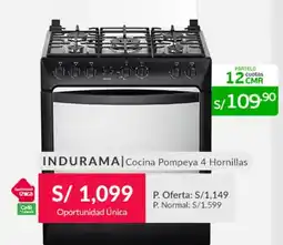 Falabella INDURAMA Cocina Pompeya 4 Hornillas oferta