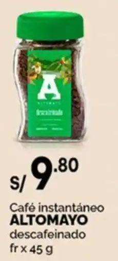 Plaza Vea Altomayo café instantáneo descafeinado oferta