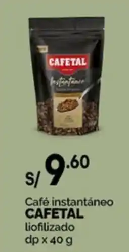 Plaza Vea Cafetal café instantáneo liofilizado oferta