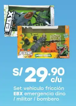 Tottus Ebx set vehículo fricción emergencia dino oferta