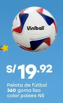 Tottus Viniball pelota de fútbol 360 goma liso color países n5 oferta