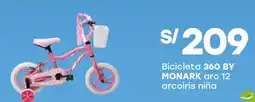 Tottus By monark bicicleta 360 aro 12 arcoíris niña oferta