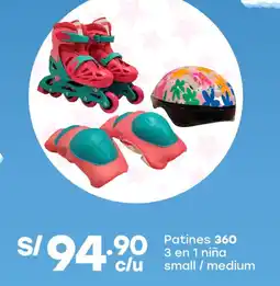 Tottus Patines 360 3 en 1 niña small/medium oferta