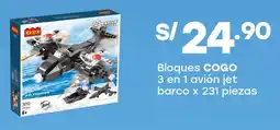 Tottus Cogo bloques 3 en 1 avión jet barco oferta
