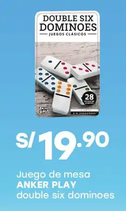 Tottus Anker play juego de mesa double six dominoes oferta