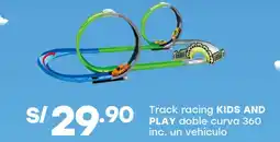Tottus Kids and play track racing doble curva 360 inc. un vehículo oferta