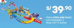 Tottus Kids and play pista con lanzador y loop con 4 autos oferta