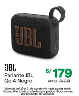 Tai Loy Jbl parlante go 4 negro oferta